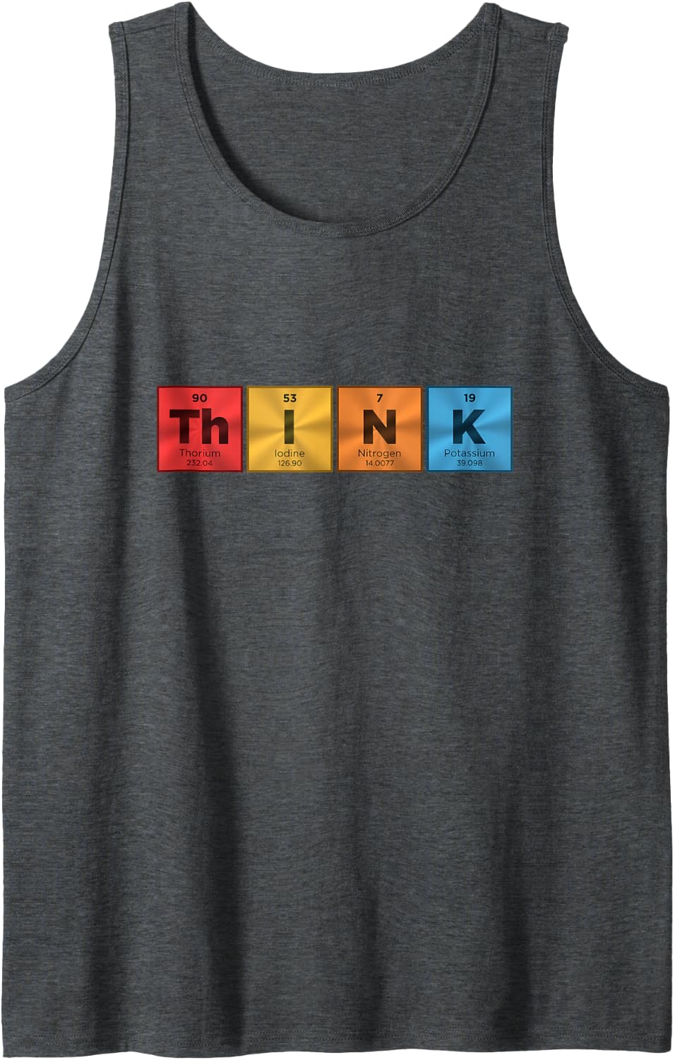 Think Periodic Table of Elements Science 1 Sleeveless Tank Top - Dark Heather Grey