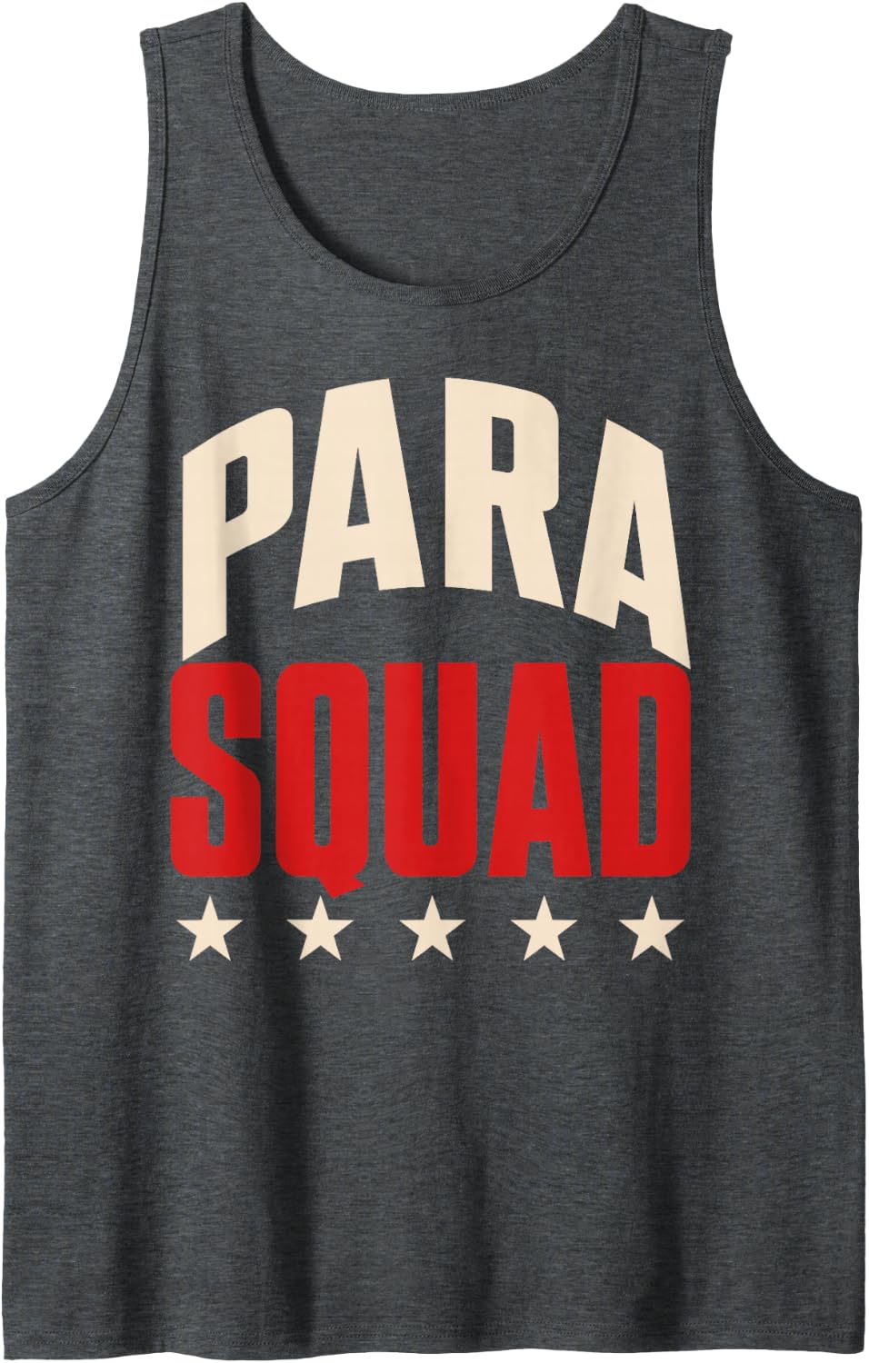 para Squad Paraprofessional Teacher Aide Matching Crew Sleeveless Tank Top - Dark Heather Grey