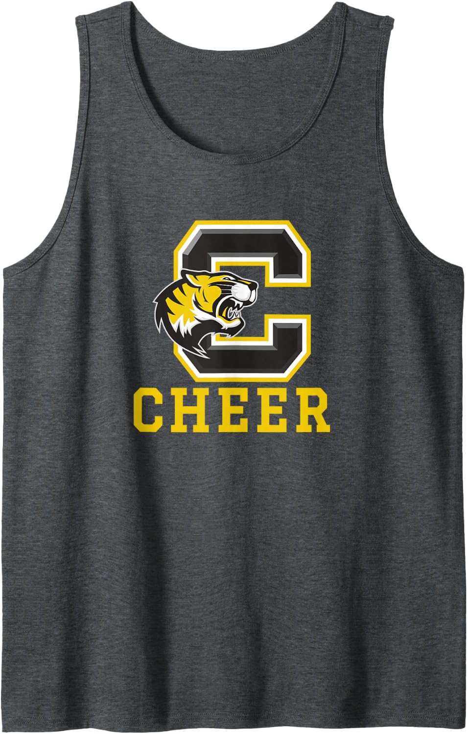 Bb Comer Memorial Tigers Cheer Tank Top - Dark Heather Grey