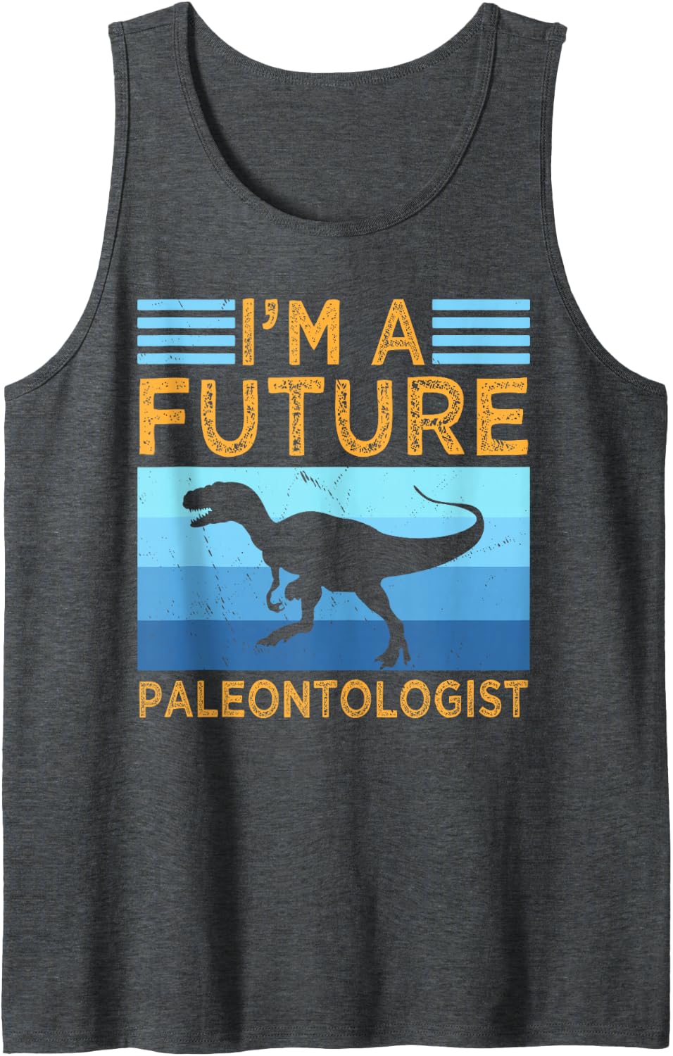 Dinosaurs Future Paleontologist Paleontology Dinosaur Sleeveless Tank Top - Dark Heather Grey