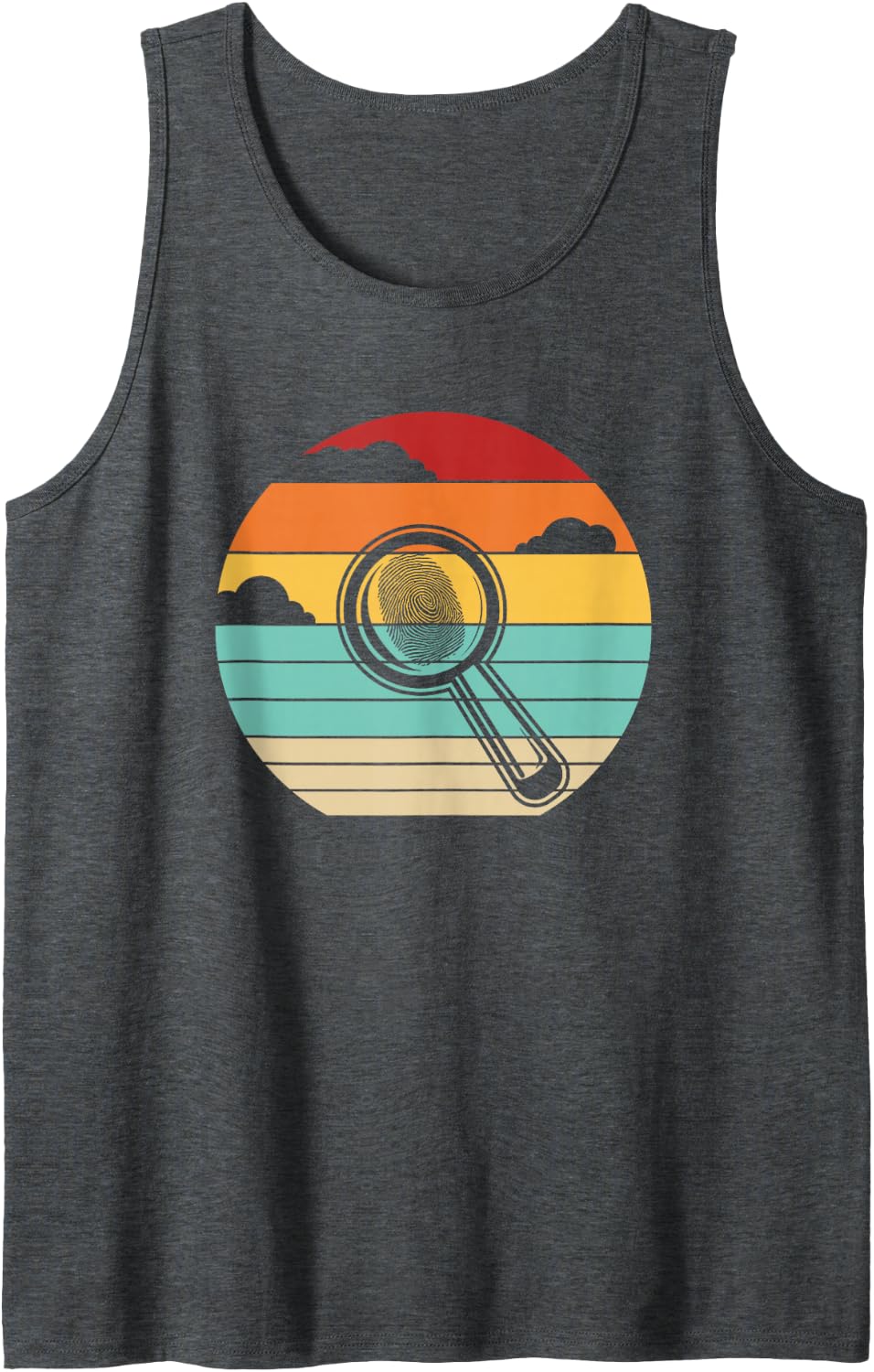 Retro Science Psychology DNA Profiler Forensic Scientist Sleeveless Tank Top - Dark Heather Grey