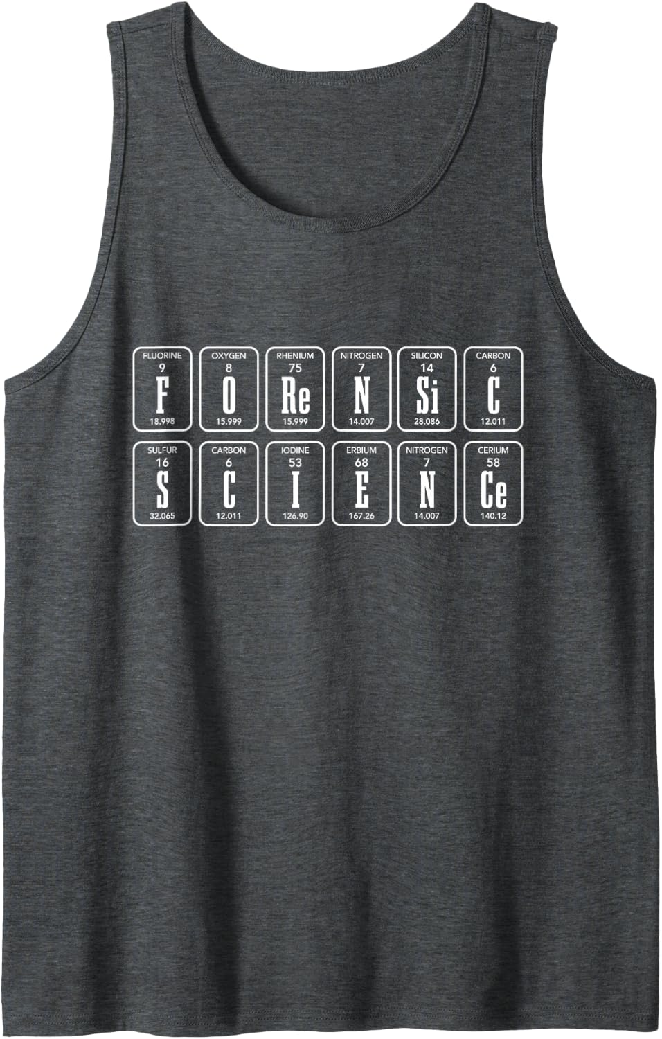 Forensic Science Periodic Table Elements Forensic Scientist Sleeveless Tank Top - Dark Heather Grey