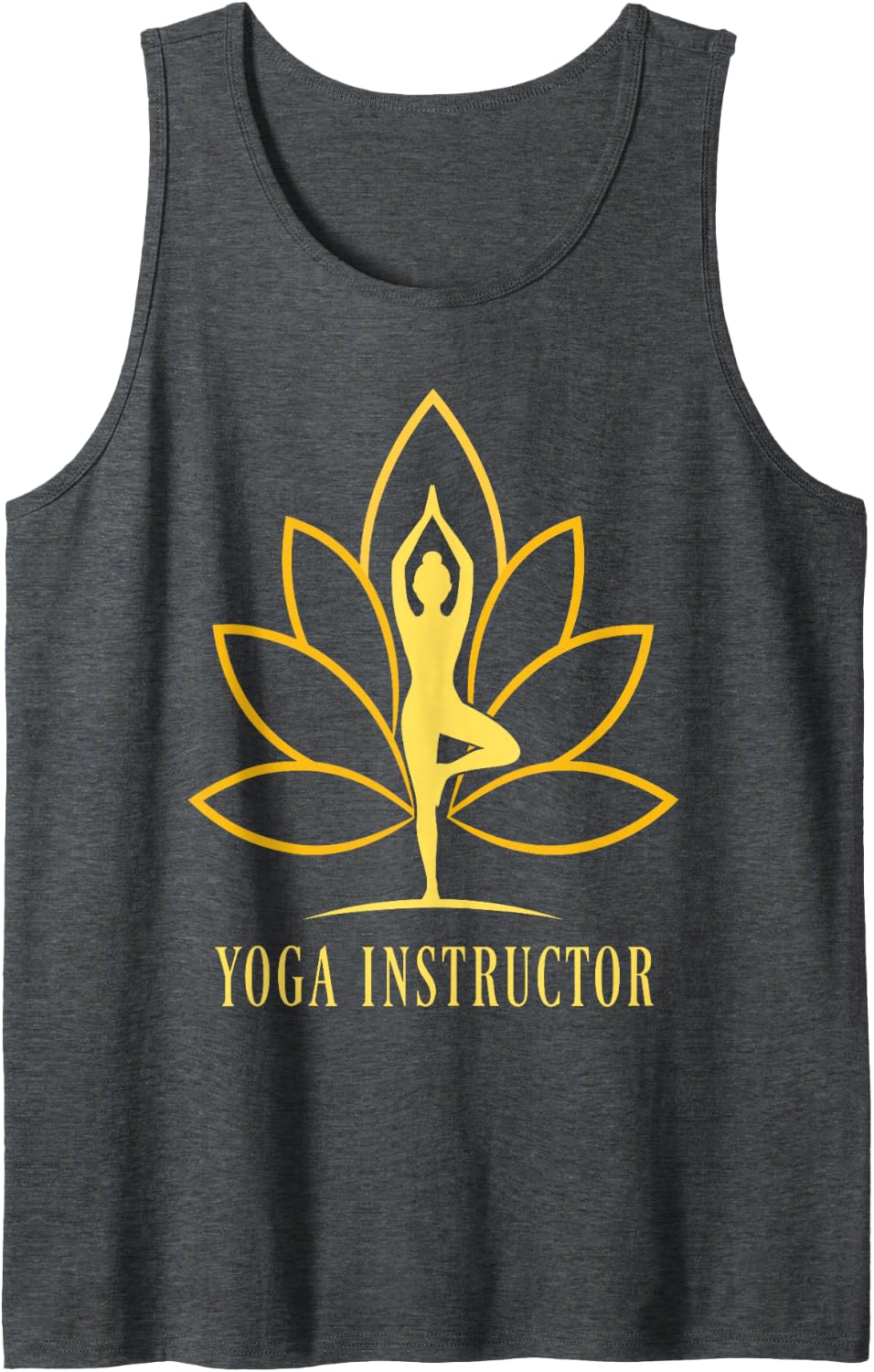 Yoga Instructor Art for Men Women Meditation Yoga Teacher Sleeveless Tank Top - Dark Heather Grey