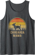 Chihuahua Mama Dog Sleeveless Tank Top - Dark Heather Grey