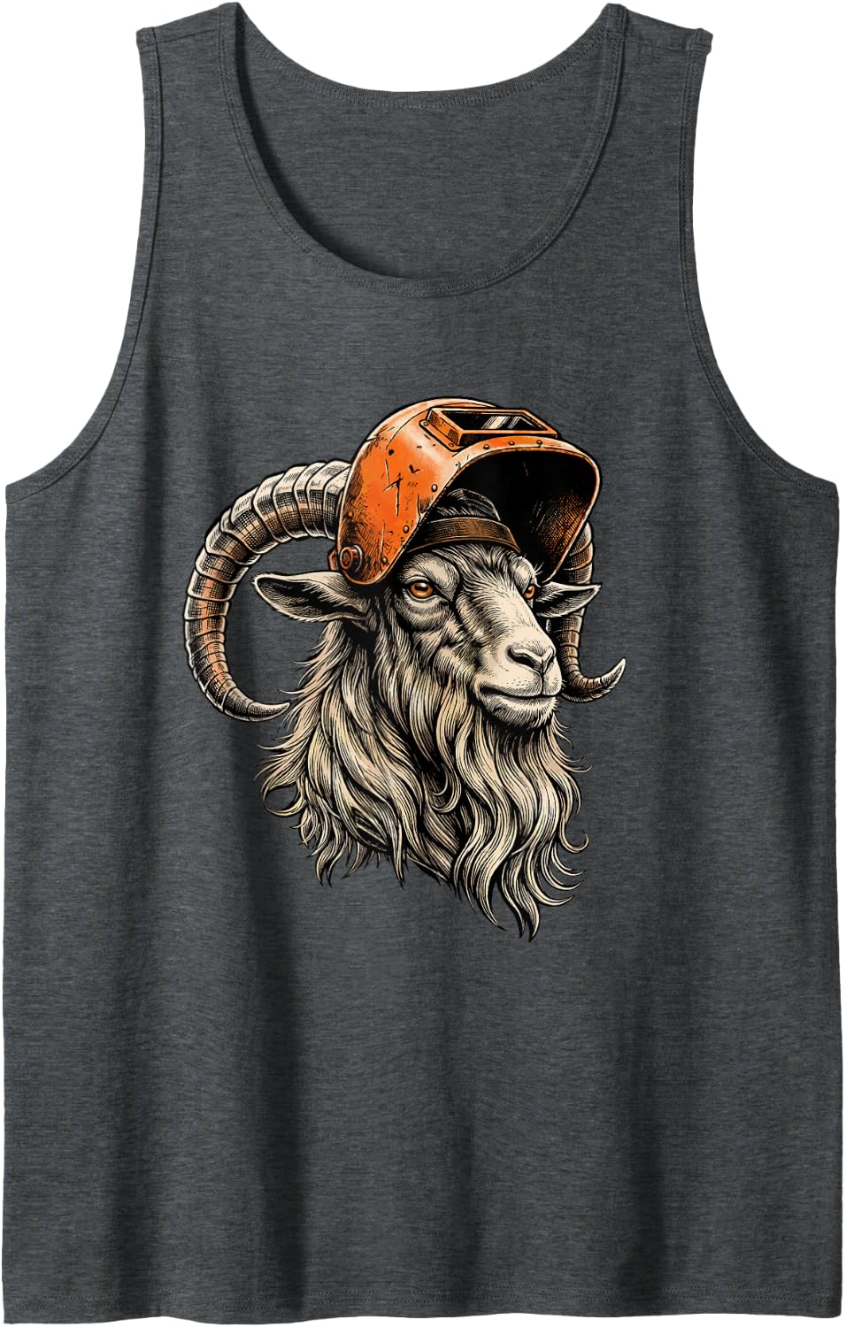 Welder Goat - Welding Metalworker Ironworker Tank Top - Dark Heather Grey