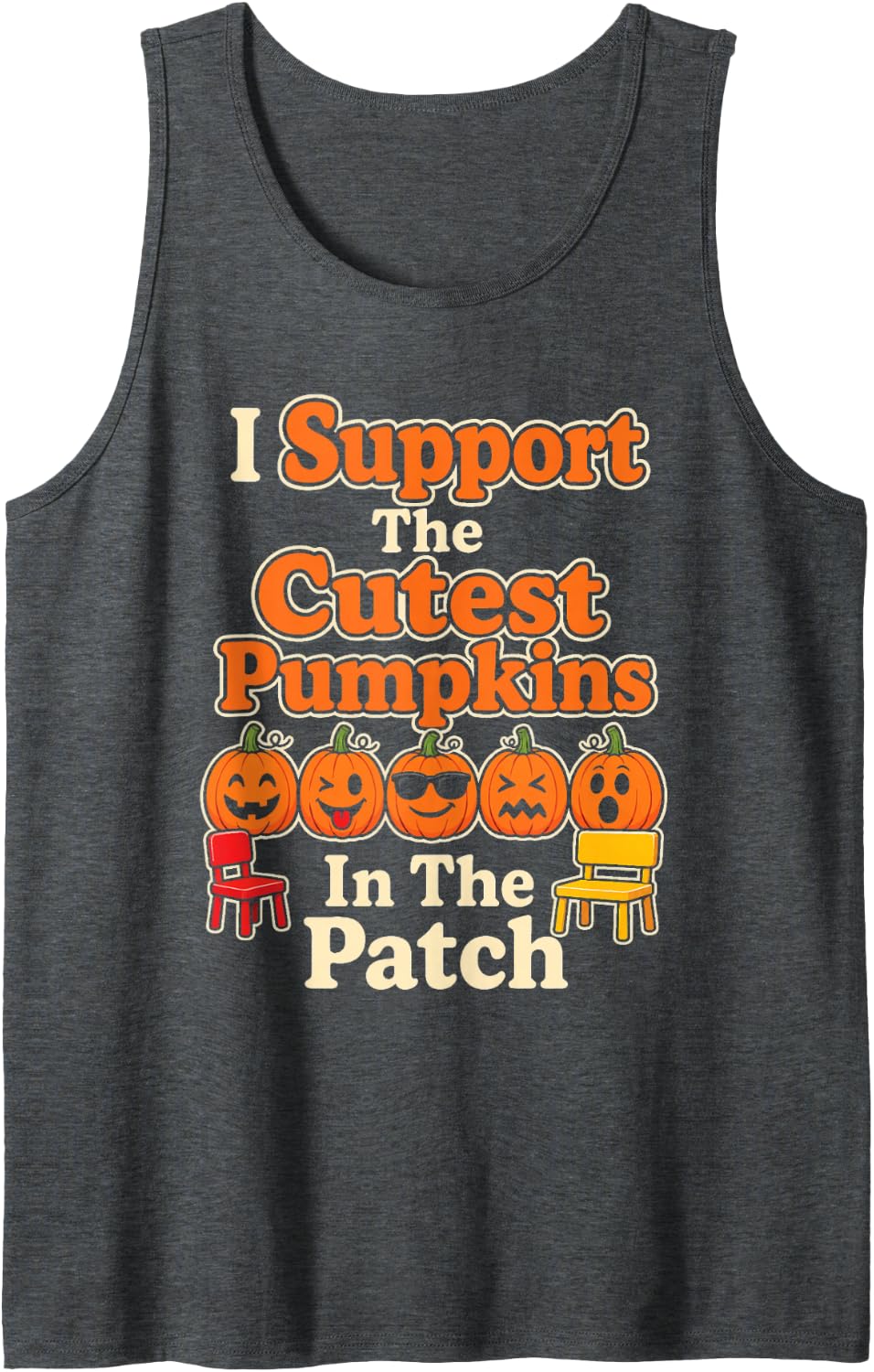 Paraprofessional I Support The Cutest Pumpkins in The Patch Sleeveless Tank Top - Dark Heather Grey