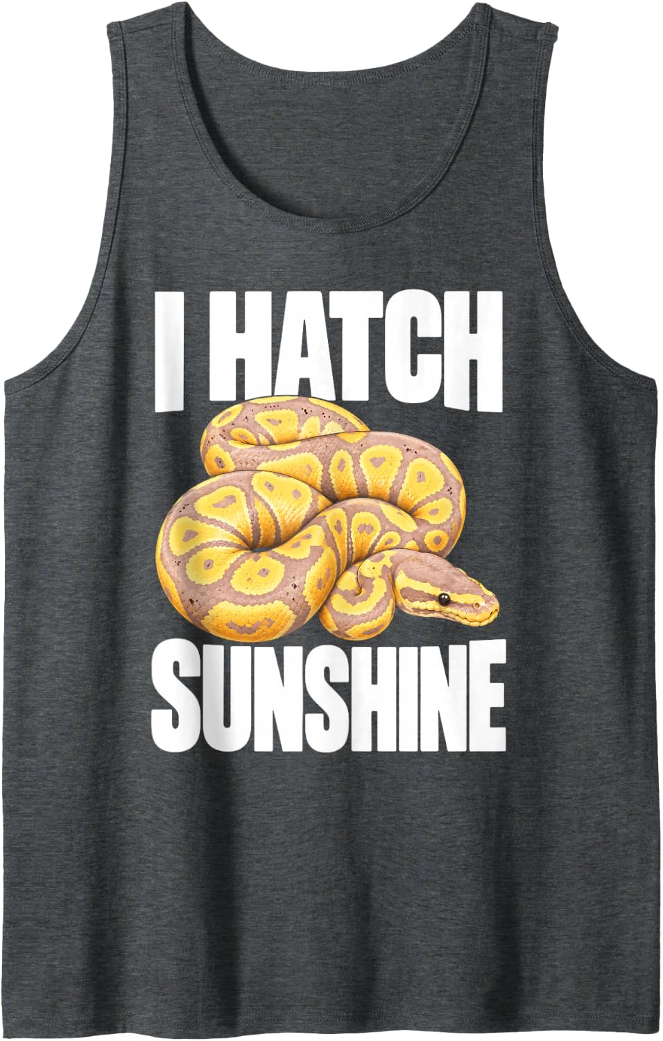 Banana Ball Python I Hatch Sunshine Snake Breeder Reptile Sleeveless Tank Top - Dark Heather Grey
