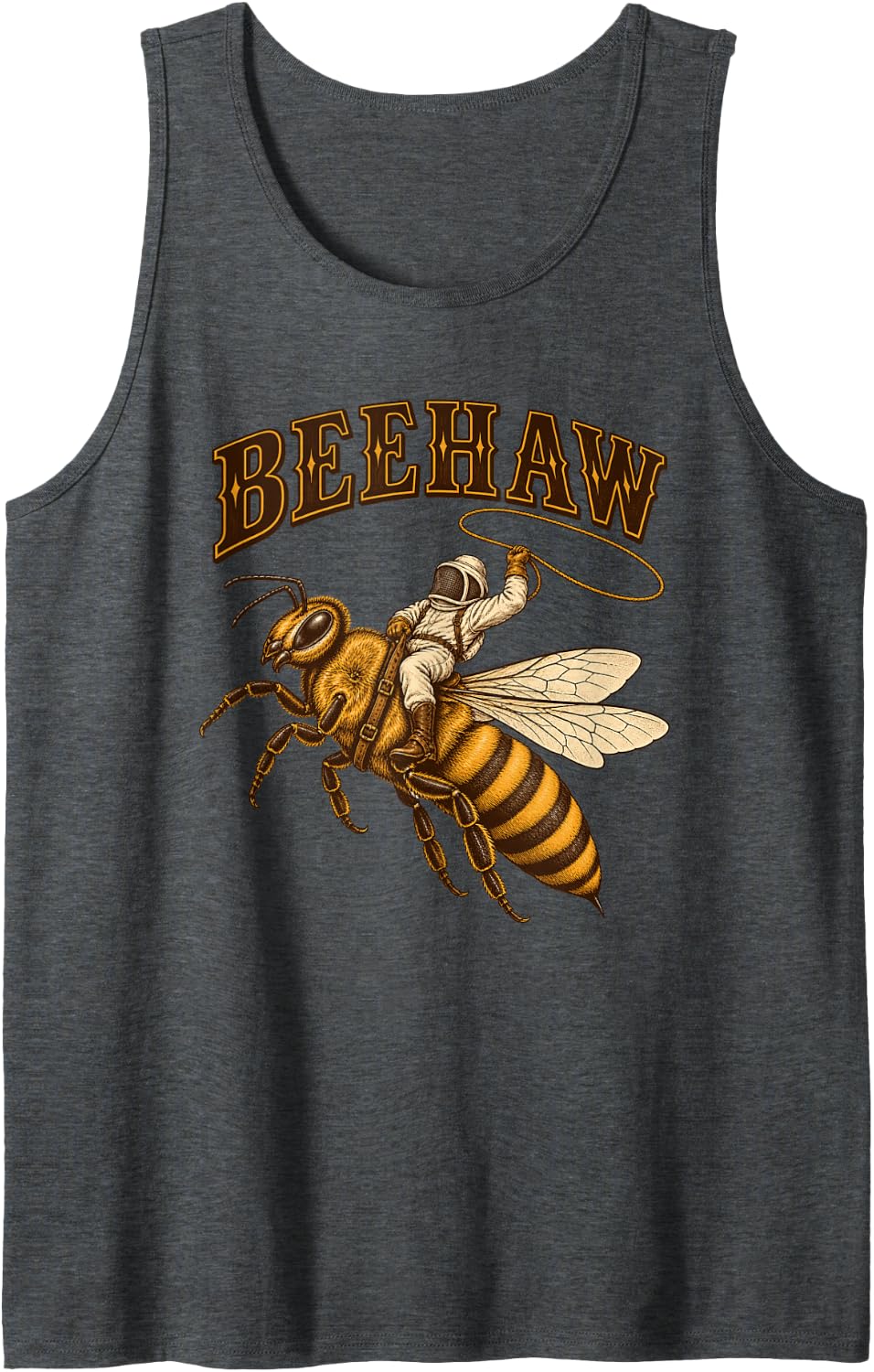 Beekeeper Beekeeping Honey Bee Cowboy Farm Life Beehaw Sleeveless Tank Top - Dark Heather Grey