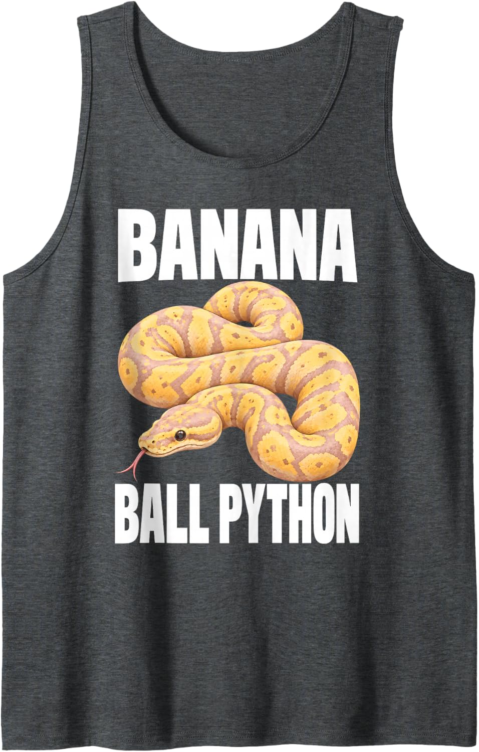 Banana Ball Python Snake Lover Reptile Owner Sleeveless Tank Top - Dark Heather Grey
