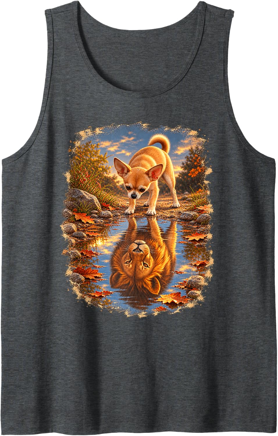 Funny Chihuahua Owner Gift Sleeveless Tank Top - Dark Heather Grey