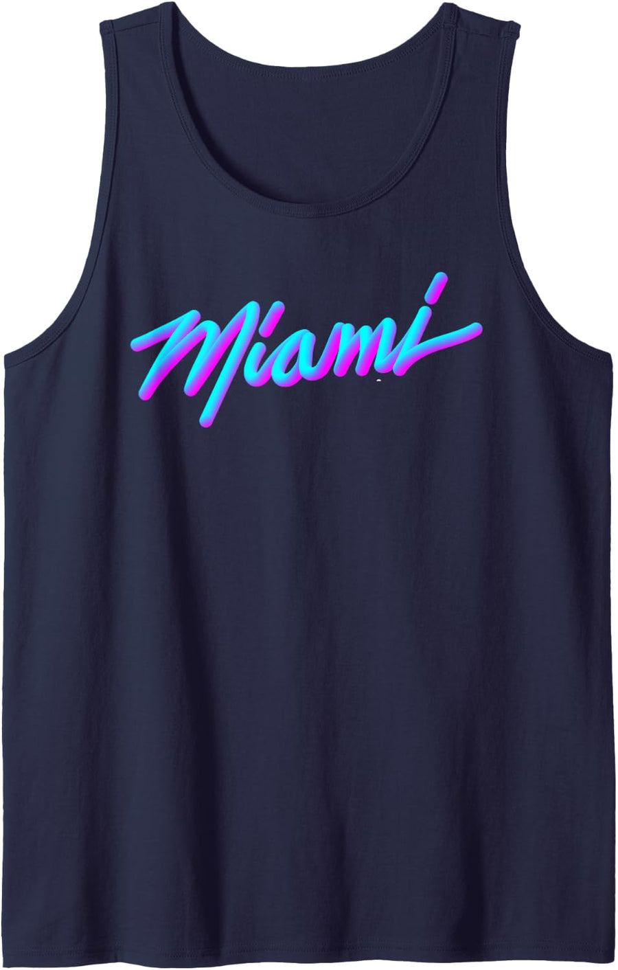 Miami - Vaperwave Synthwave 80s Style Retro Design Tank Top - Navy Blue