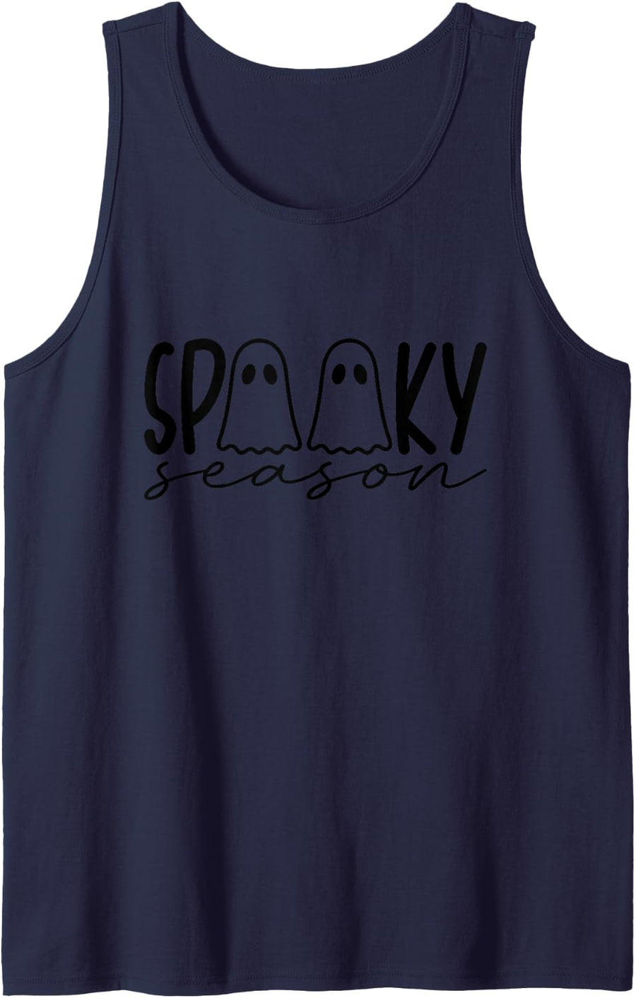Spooky Season Ghost Halloween Tank Top - Navy Blue