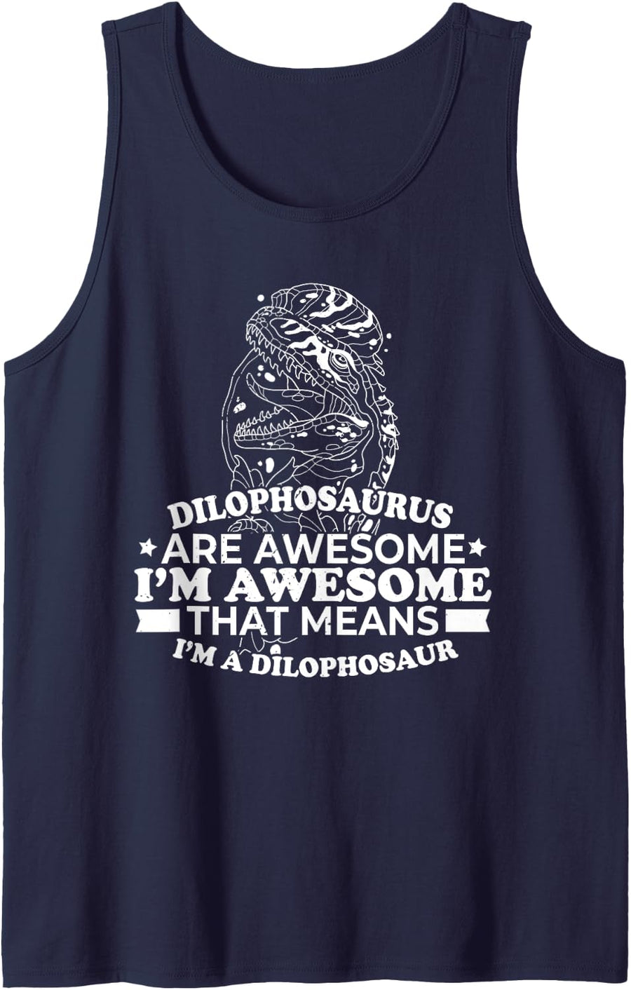 Dilophosaurus theropod paleontologist geologist prehistoric Tank Top - Navy Blue