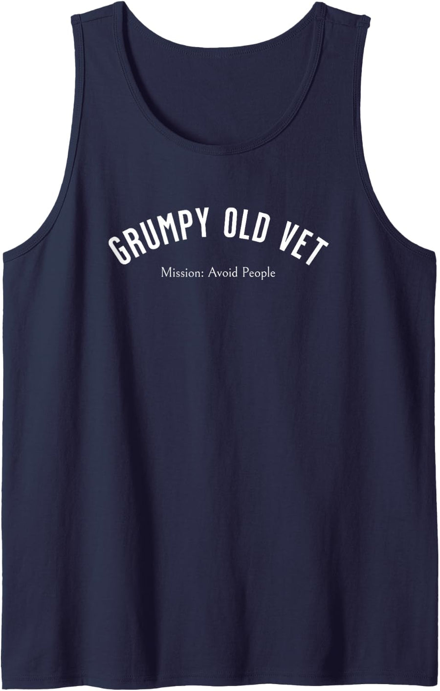Funny Grumpy Old Vet for Military Veterans Sleeveless Tank Top - Navy Blue