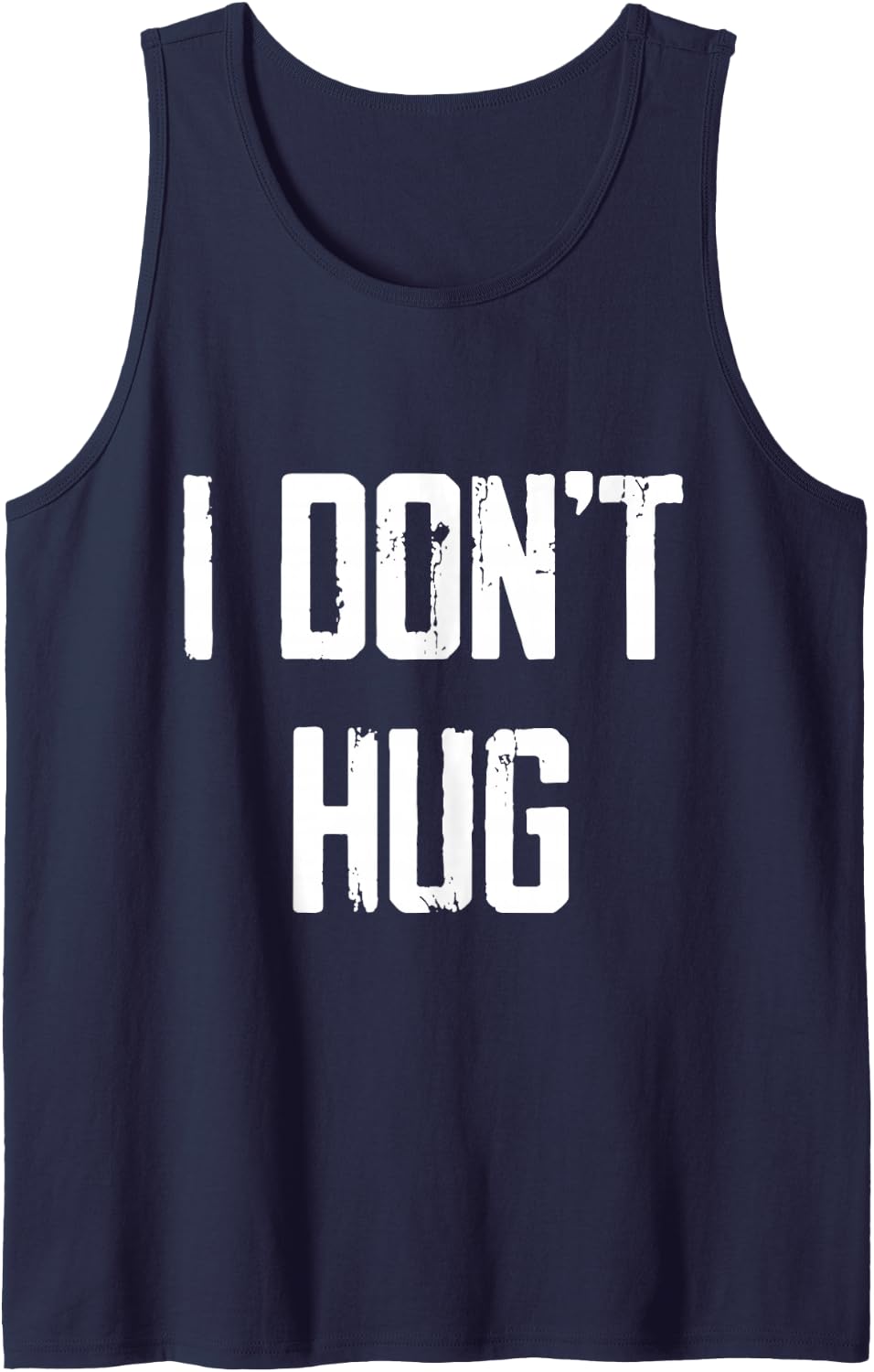 I Don't Hug Sleeveless Tank Top - Navy Blue