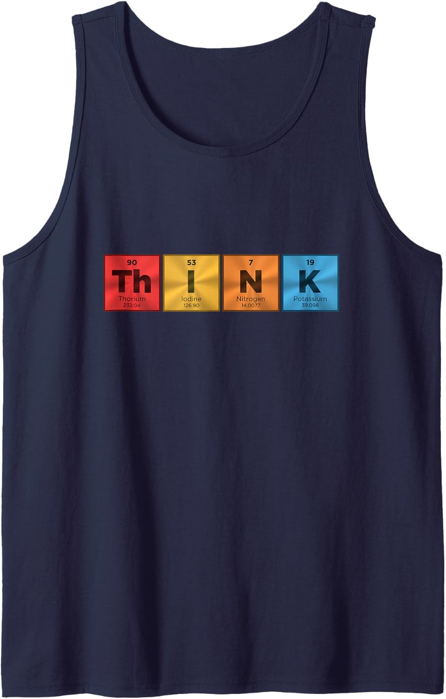 Think Periodic Table of Elements Science 1 Sleeveless Tank Top - Navy Blue