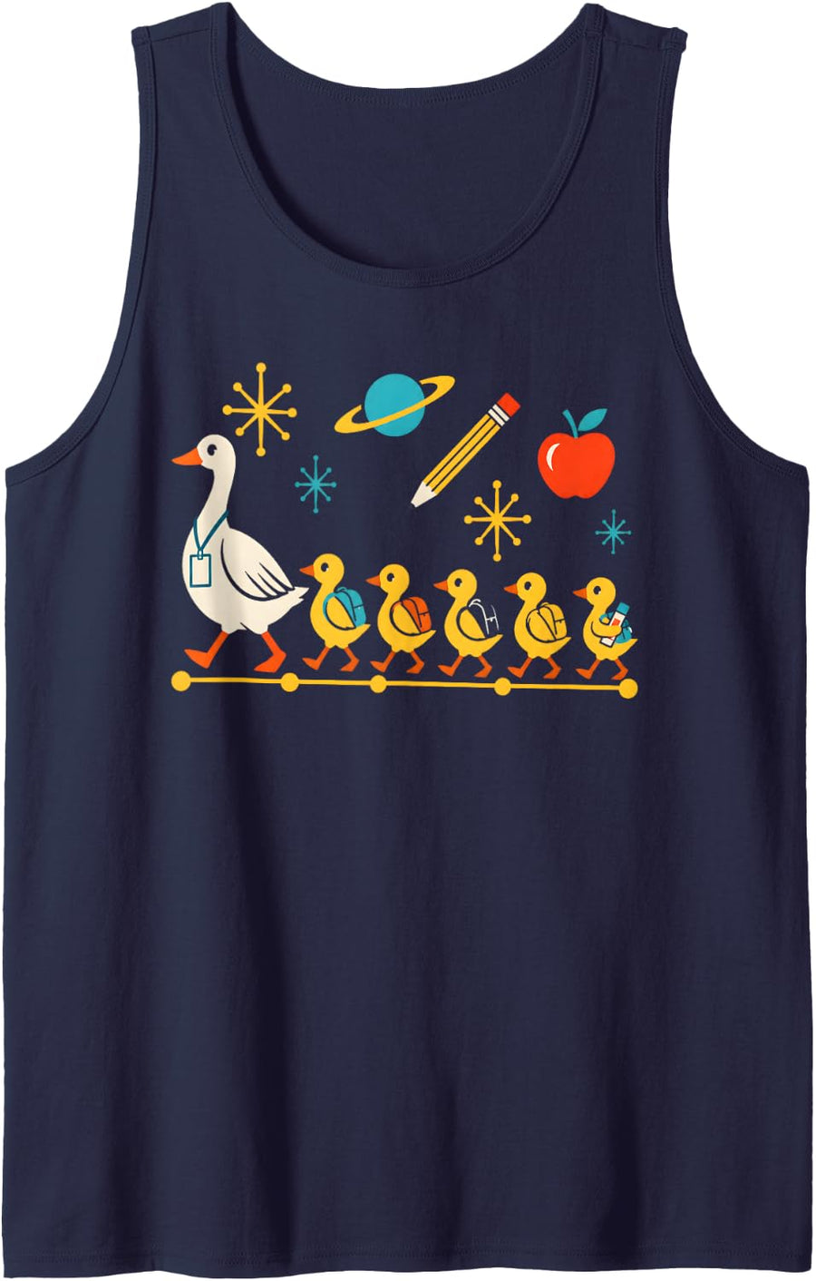Goose Family Paraprofessional Teacher Aide Sleeveless Tank Top - Navy Blue