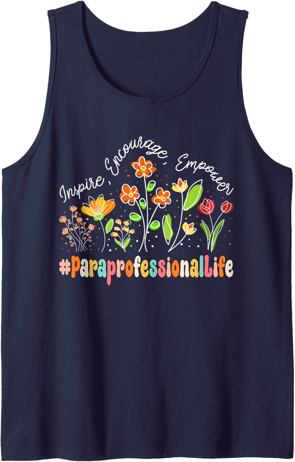 Paraprofessional Life Appreciation Week Back to School Sleeveless Tank Top - Navy Blue