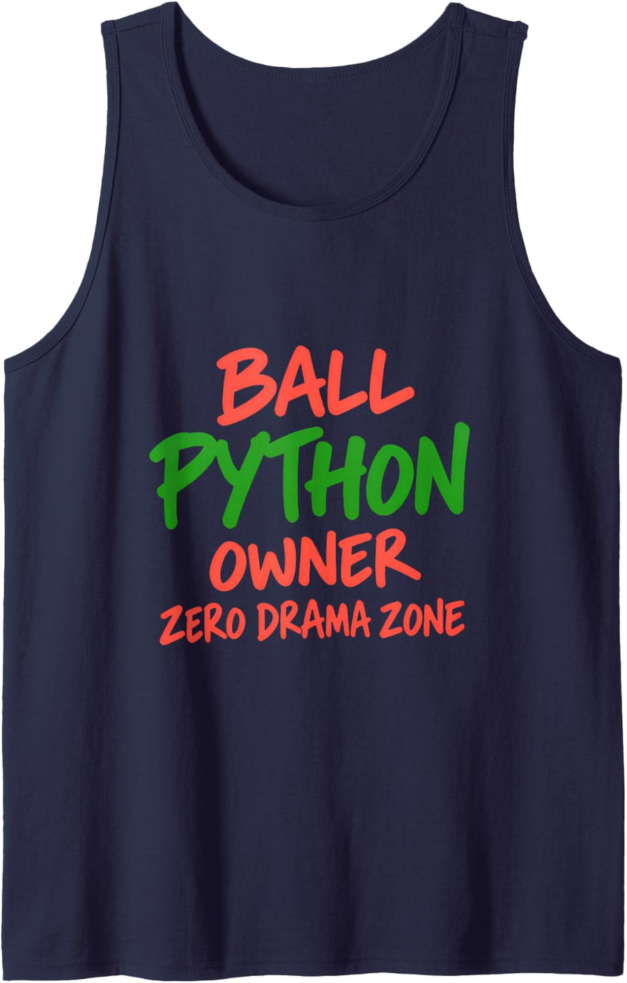 Ball Python Owner Zero Drama Zone Sleeveless Tank Top - Navy Blue