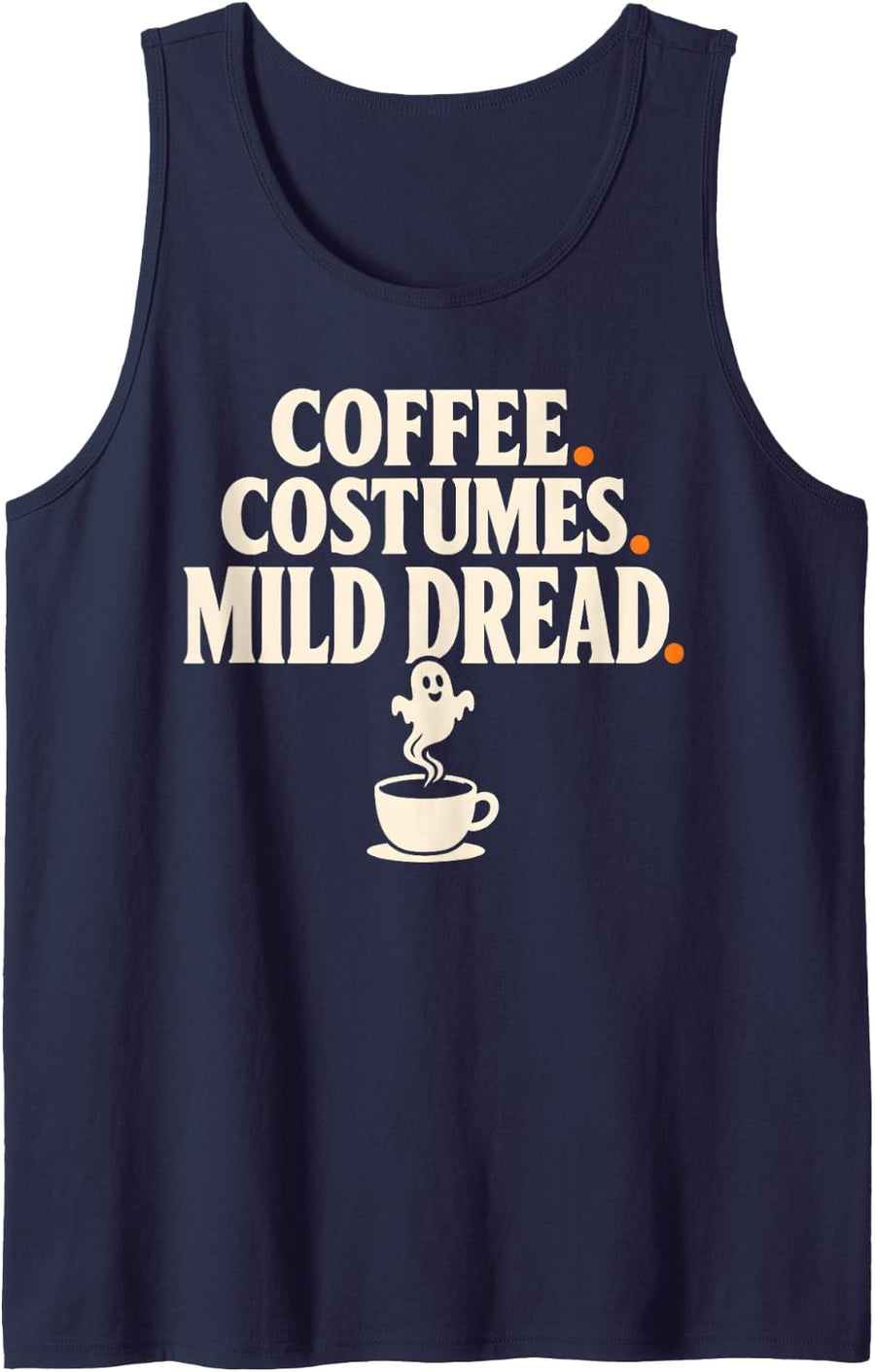 Halloween Office Coffee Costumes Mild Dread Spooky Season Tank Top - Navy Blue