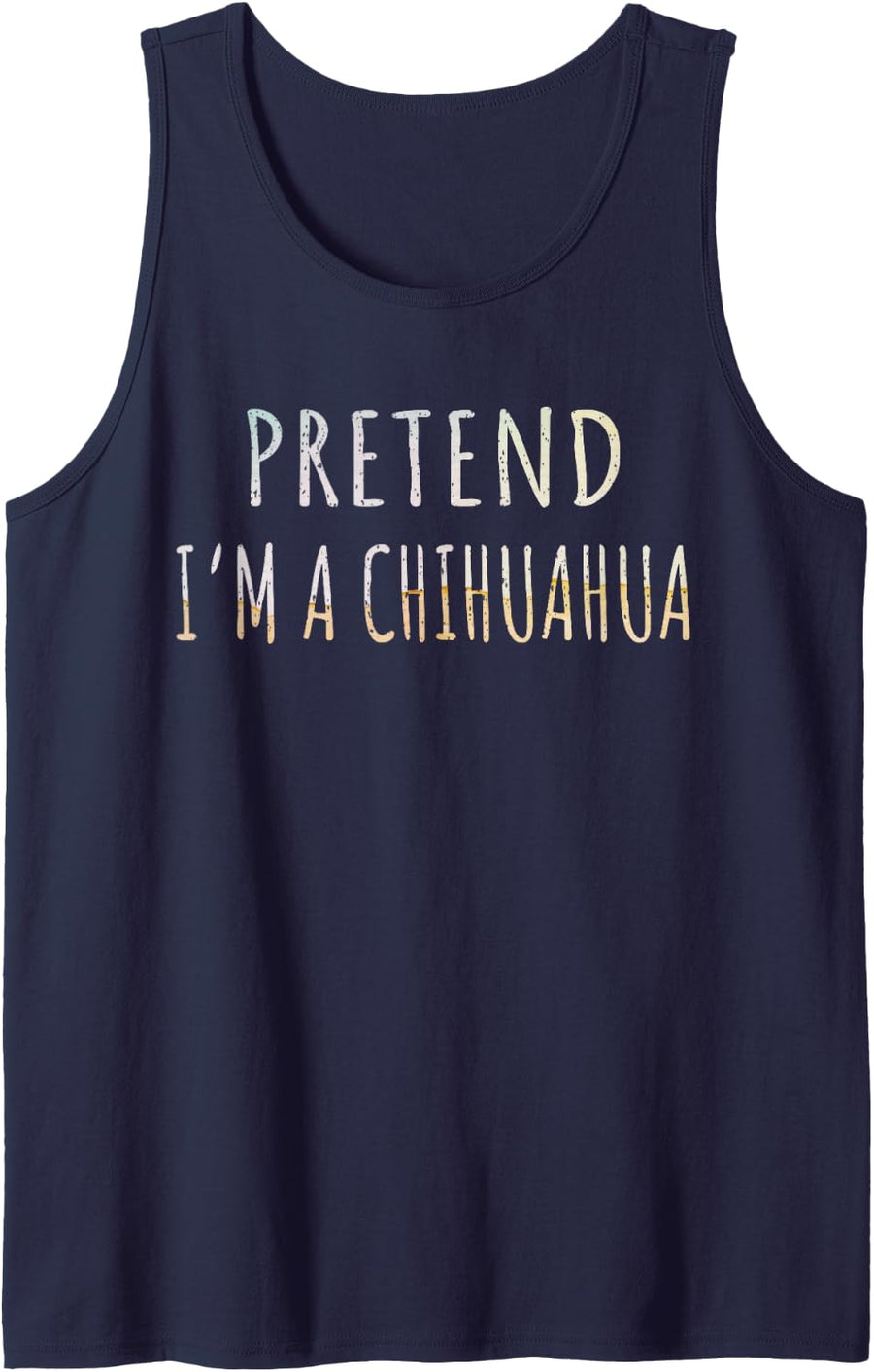Pretend I'm A Chihuahua Family Group Lazy Halloween Costume Sleeveless Tank Top - Navy Blue