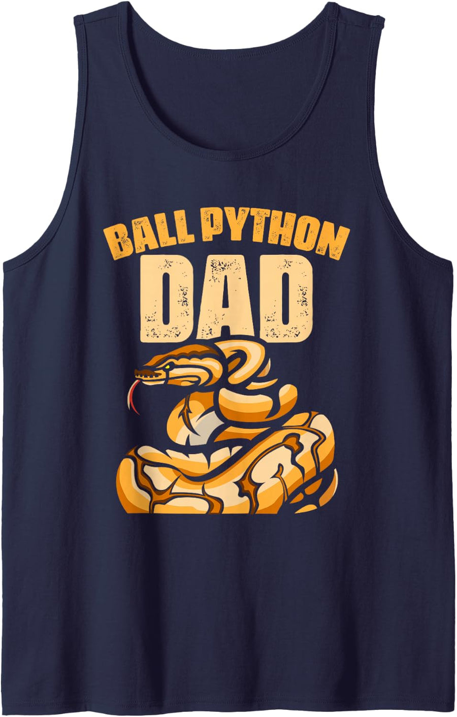 Ball Python Dad Reptile Animal Snake Dad Father's Day Sleeveless Tank Top - Navy Blue