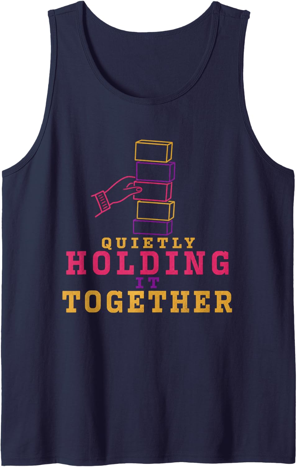 Quietly Holding It Together Paraprofessional para Aide Sleeveless Tank Top - Navy Blue