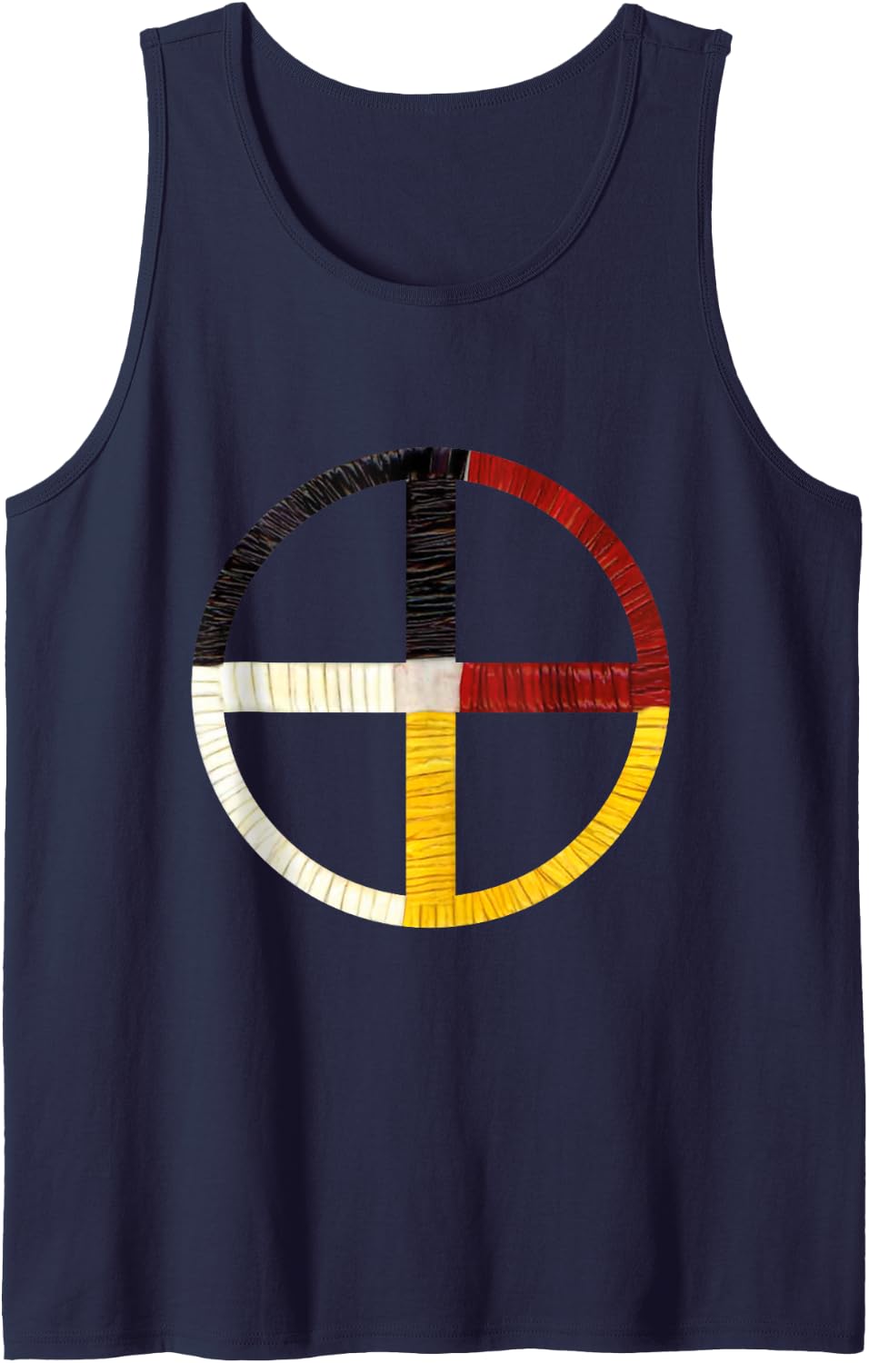Native American Indian Medicine Wheel Sleeveless Tank Top - Navy Blue