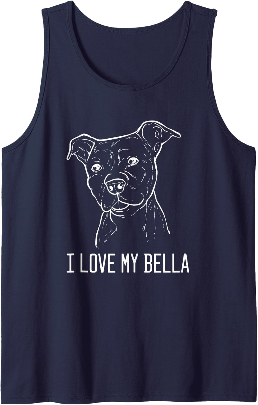 American Pitbull Terrier Bella Animal Rescuer Sleeveless Tank Top - Navy Blue