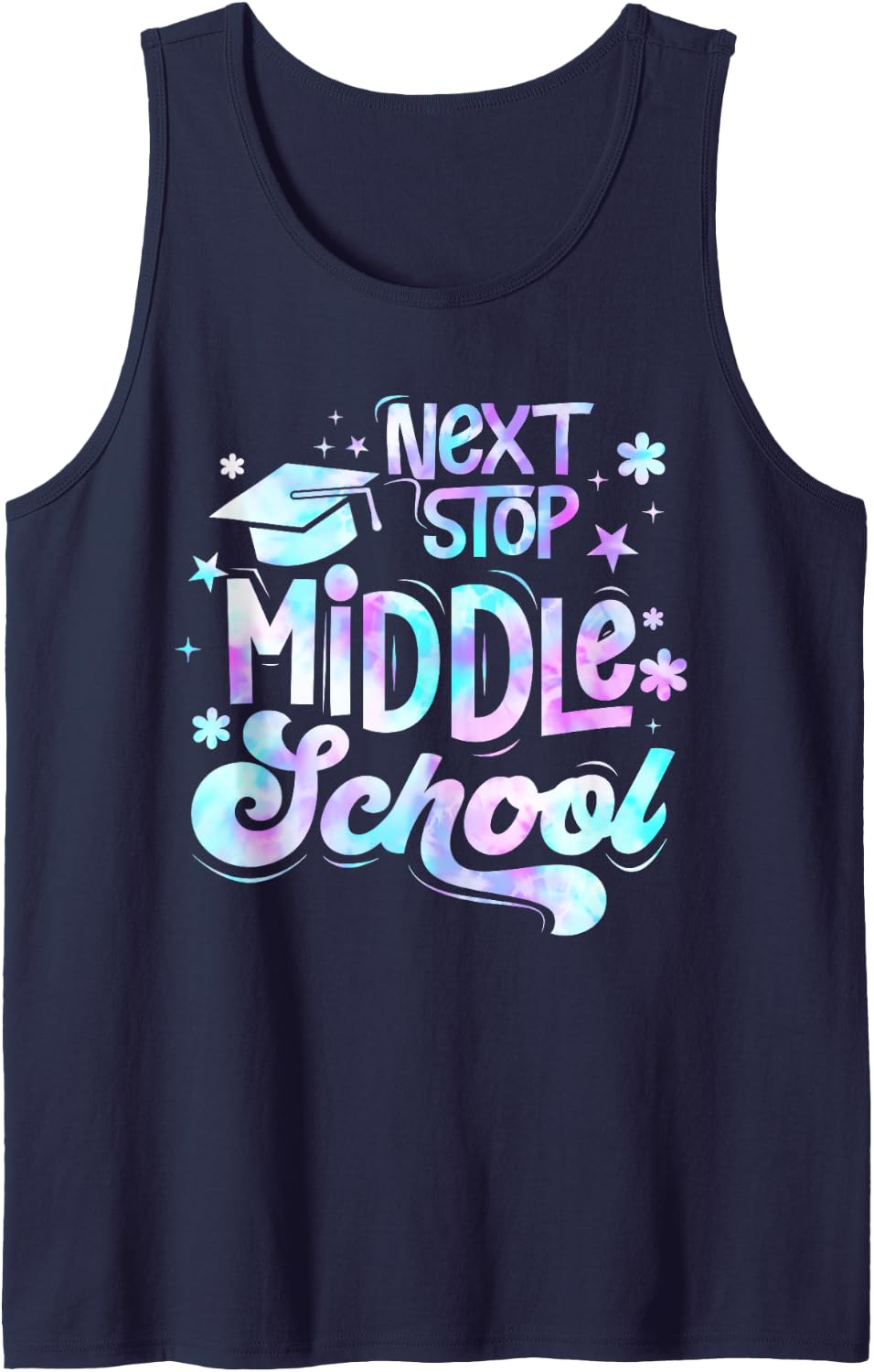Next Stop Middle School Elementary School Graduation 2024 Sleeveless Tank Top - Navy Blue