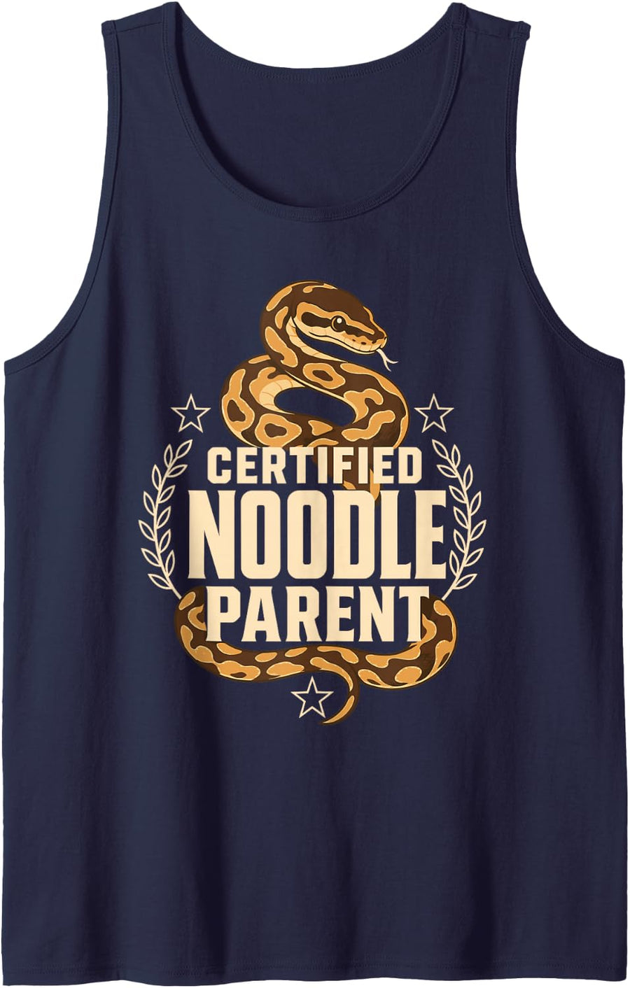Certified Noodle Parent Ball Python Snake Sleeveless Tank Top - Navy Blue