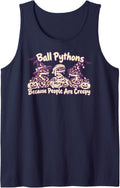 Ball Pythons Because People are Creepy Halloween Snake Sleeveless Tank Top - Navy Blue