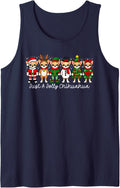 Chihuahua Christmas Shirt Just A Jolly Chihuahua Dog Xmas Sleeveless Tank Top - Navy Blue