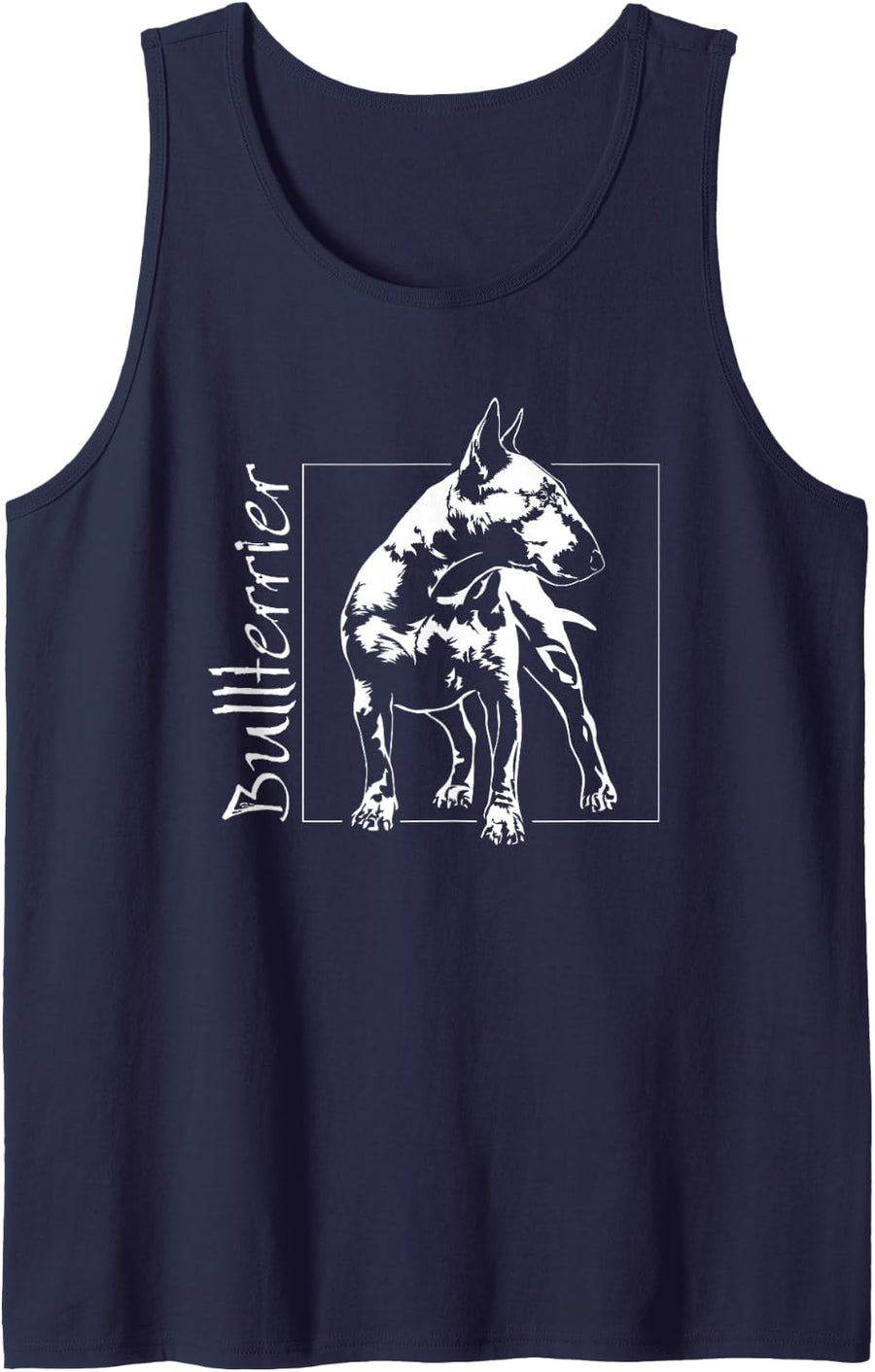 Proud Bull Terrier Dog Portrait Dog Portrait Sleeveless Tank Top - Navy Blue