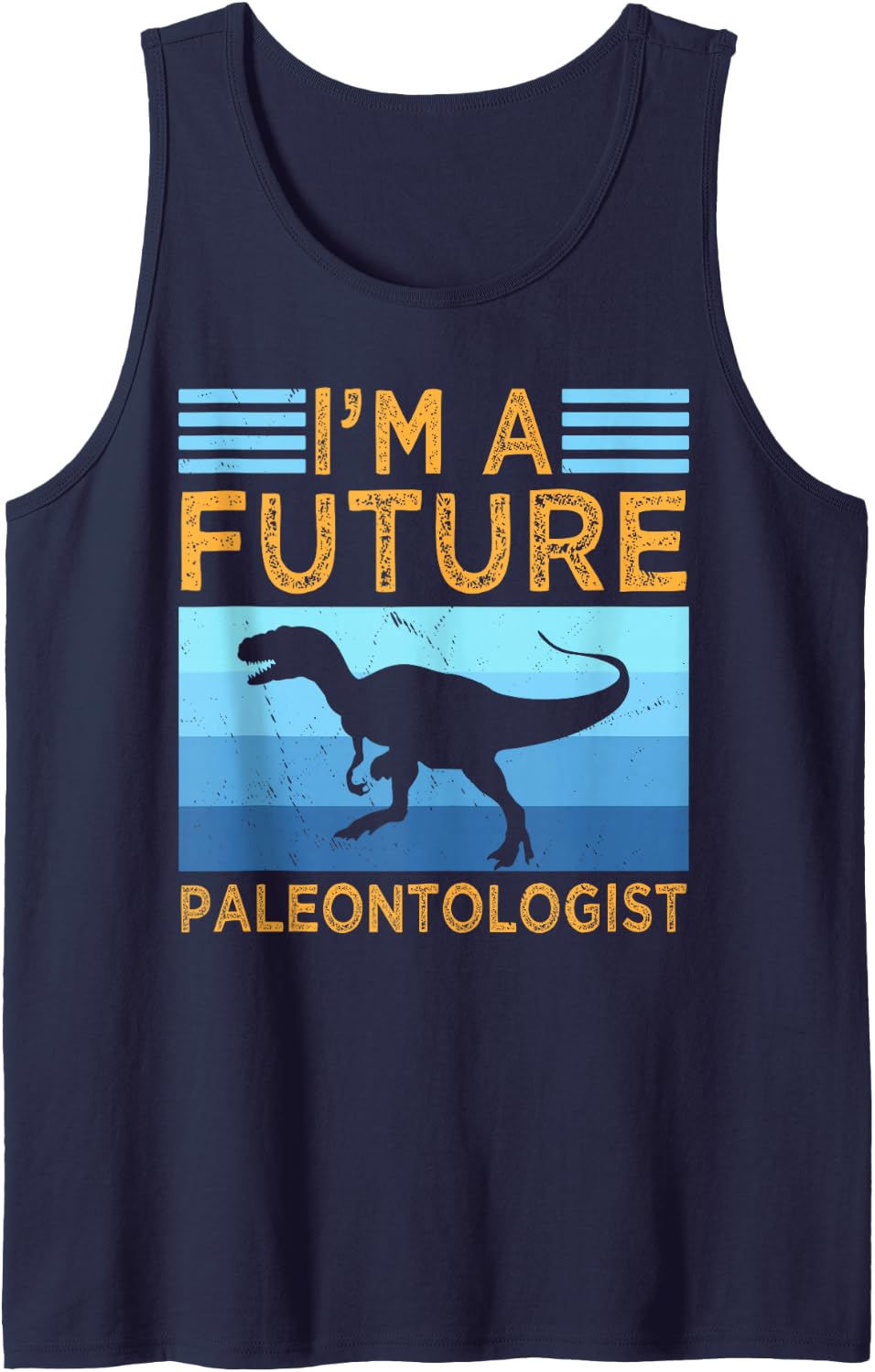Dinosaurs Future Paleontologist Paleontology Dinosaur Sleeveless Tank Top - Navy Blue