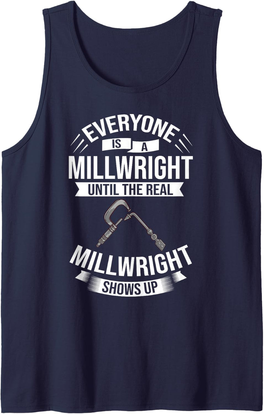 Millwright Training Industrial Mechanic Welding Tools Sleeveless Tank Top - Navy Blue