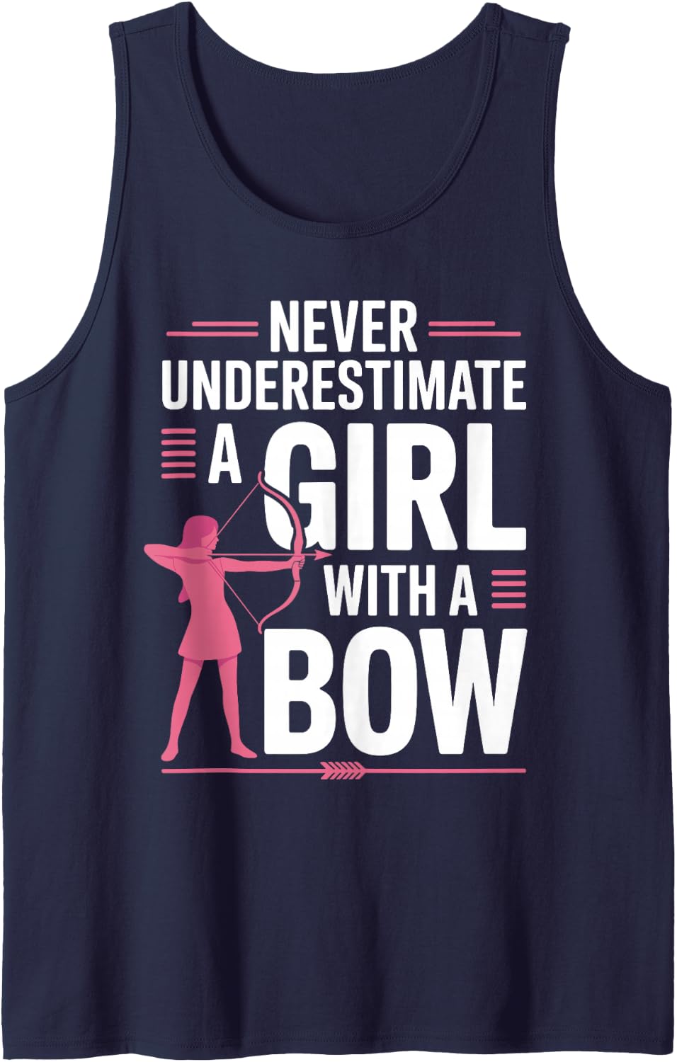 Cool Archery Art for Women Girls Mom Bowhunting Archer Lover Sleeveless Tank Top - Navy Blue