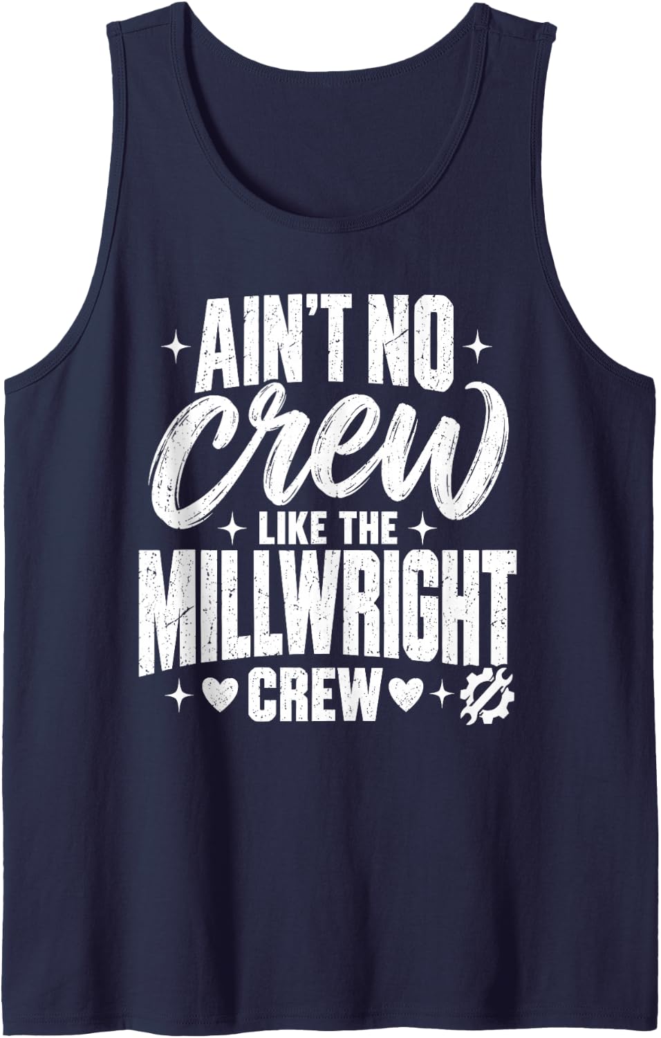 Ain't No Crew Like The Millwright Crew Sleeveless Tank Top - Navy Blue
