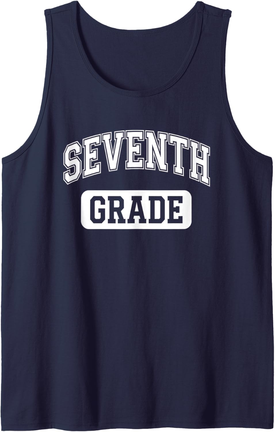 Seventh Grade Back to School Student Teacher Varsity Sleeveless Tank Top - Navy Blue