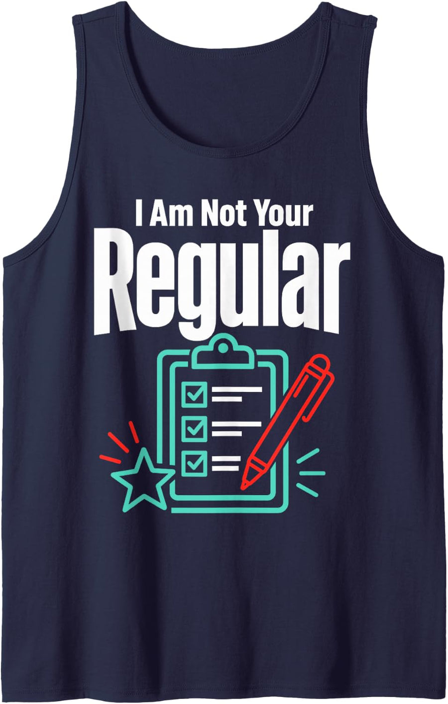 I Am Not Your Regular Clipboard Pen Teacher Sleeveless Tank Top - Navy Blue