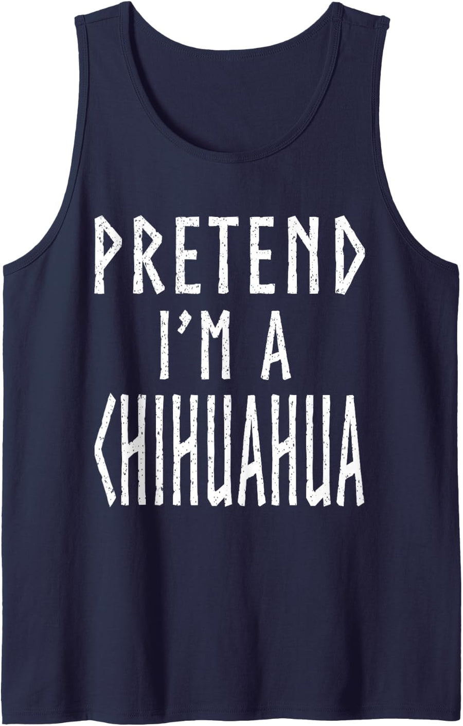 Pretend I'm A Chihuahua Family Halloween Costume Matching Sleeveless Tank Top - Navy Blue