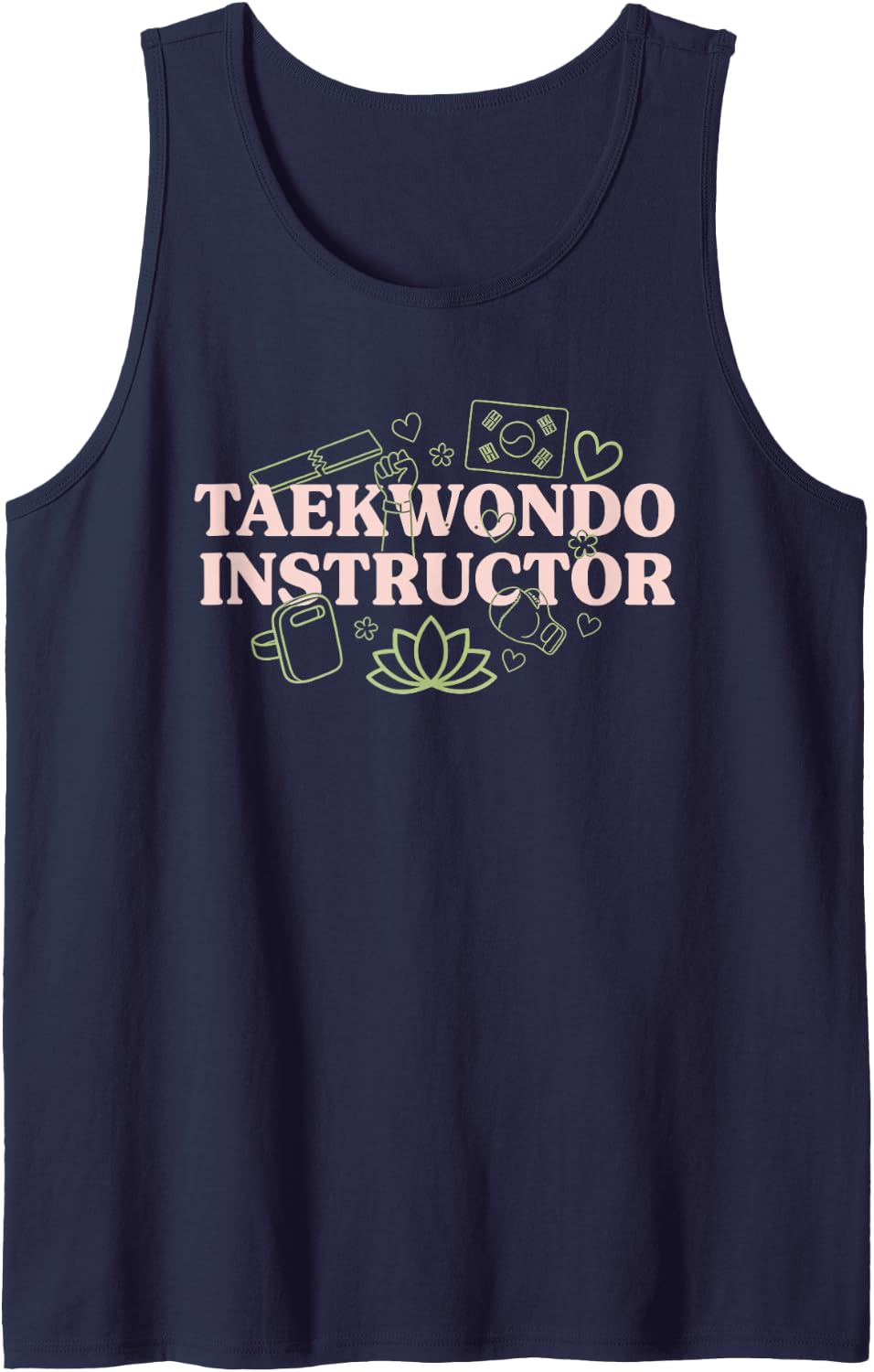 Taekwondo Instructor TKD Martial Arts Teacher Artist Sleeveless Tank Top - Navy Blue