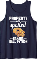 Python Mom Snake Lover Enclose Spoiled Banana Ball Python Sleeveless Tank Top - Navy Blue
