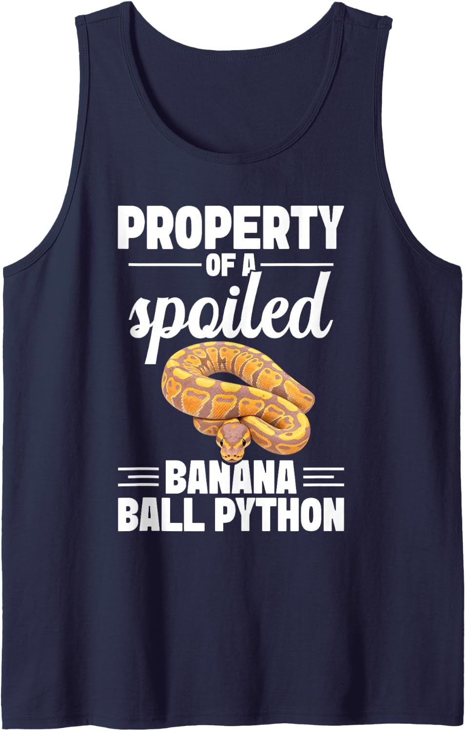 Python Mom Snake Lover Enclose Spoiled Banana Ball Python Sleeveless Tank Top - Navy Blue
