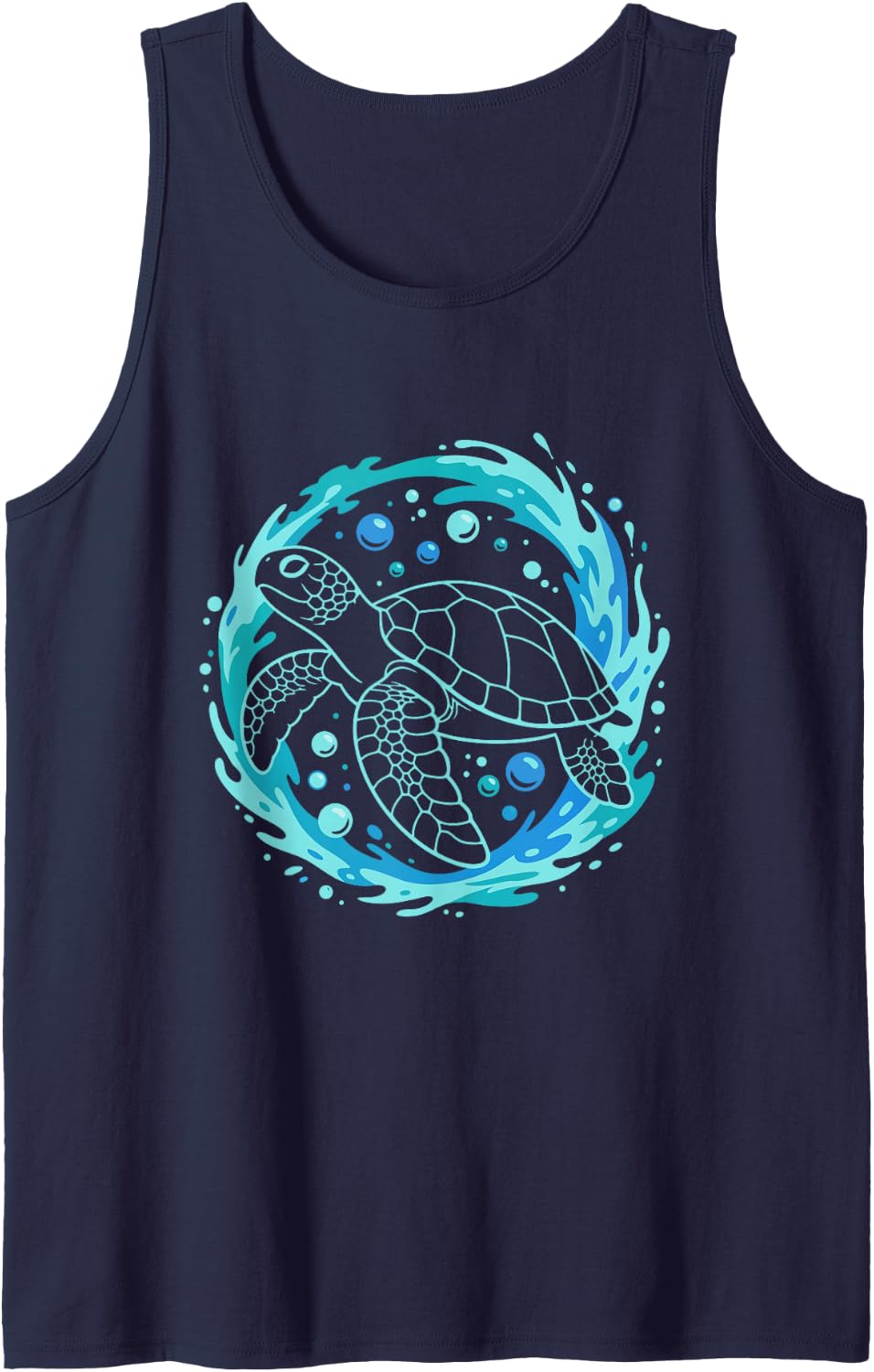 Turtles SEA Turtle and Tortoise Funny Tortoises Sleeveless Tank Top - Navy Blue