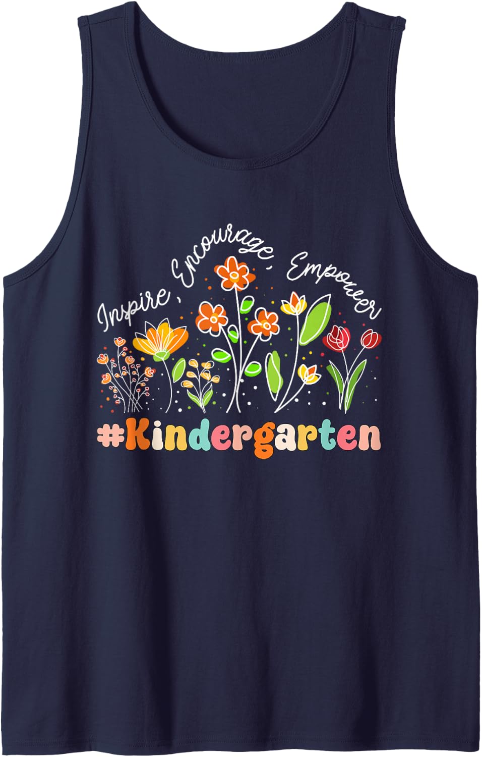 Kindergarten Appreciation Week Teacher Back to School Sleeveless Tank Top - Navy Blue