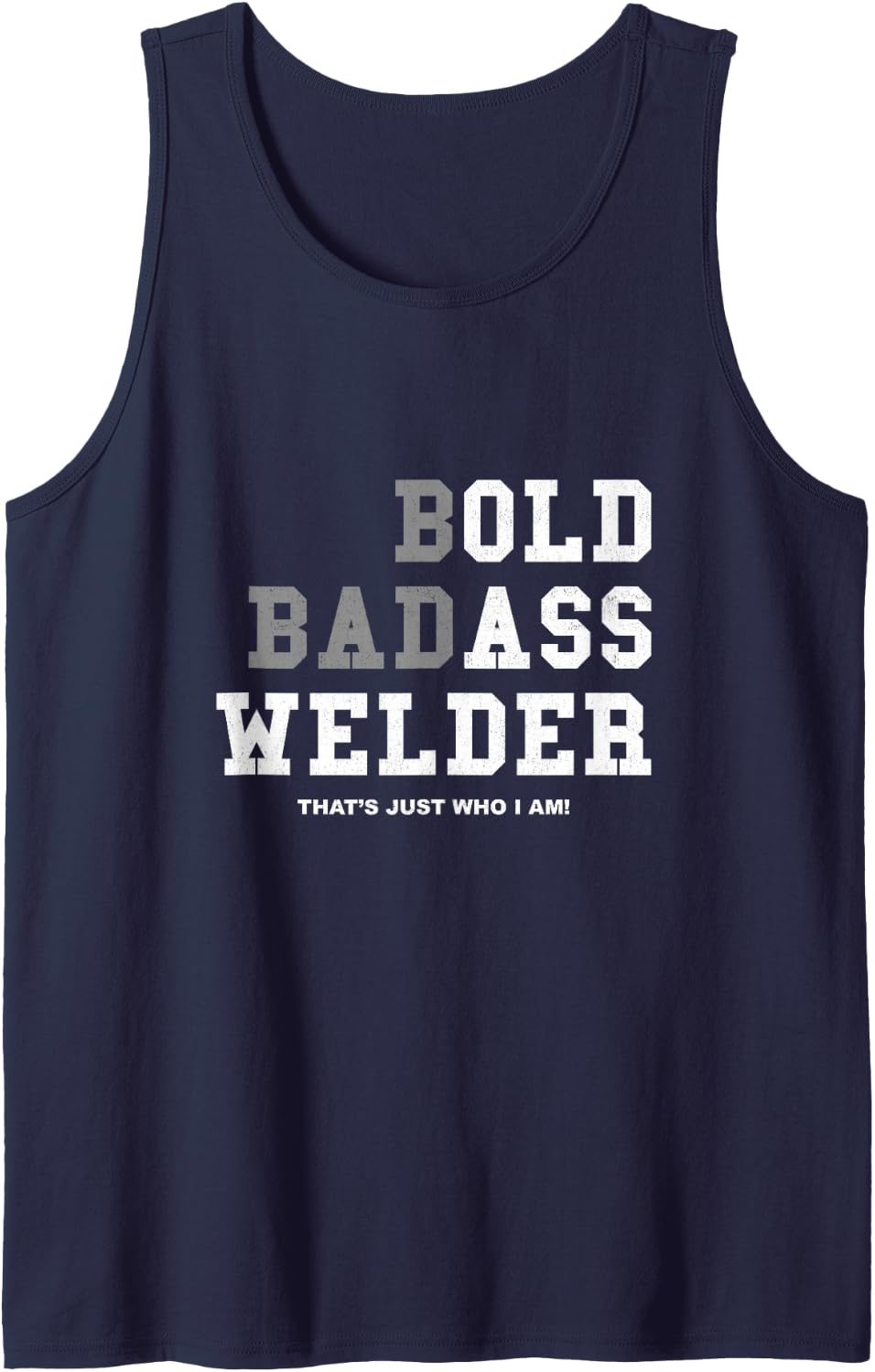 Funny Man Welder Gag Gift Birthday Husband Dad Fathers Day Sleeveless Tank Top - Navy Blue