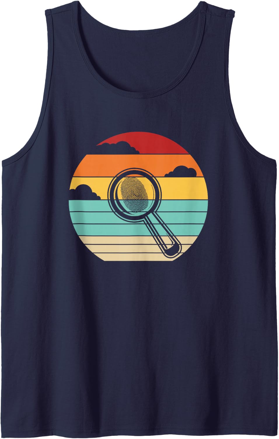 Retro Science Psychology DNA Profiler Forensic Scientist Sleeveless Tank Top - Navy Blue