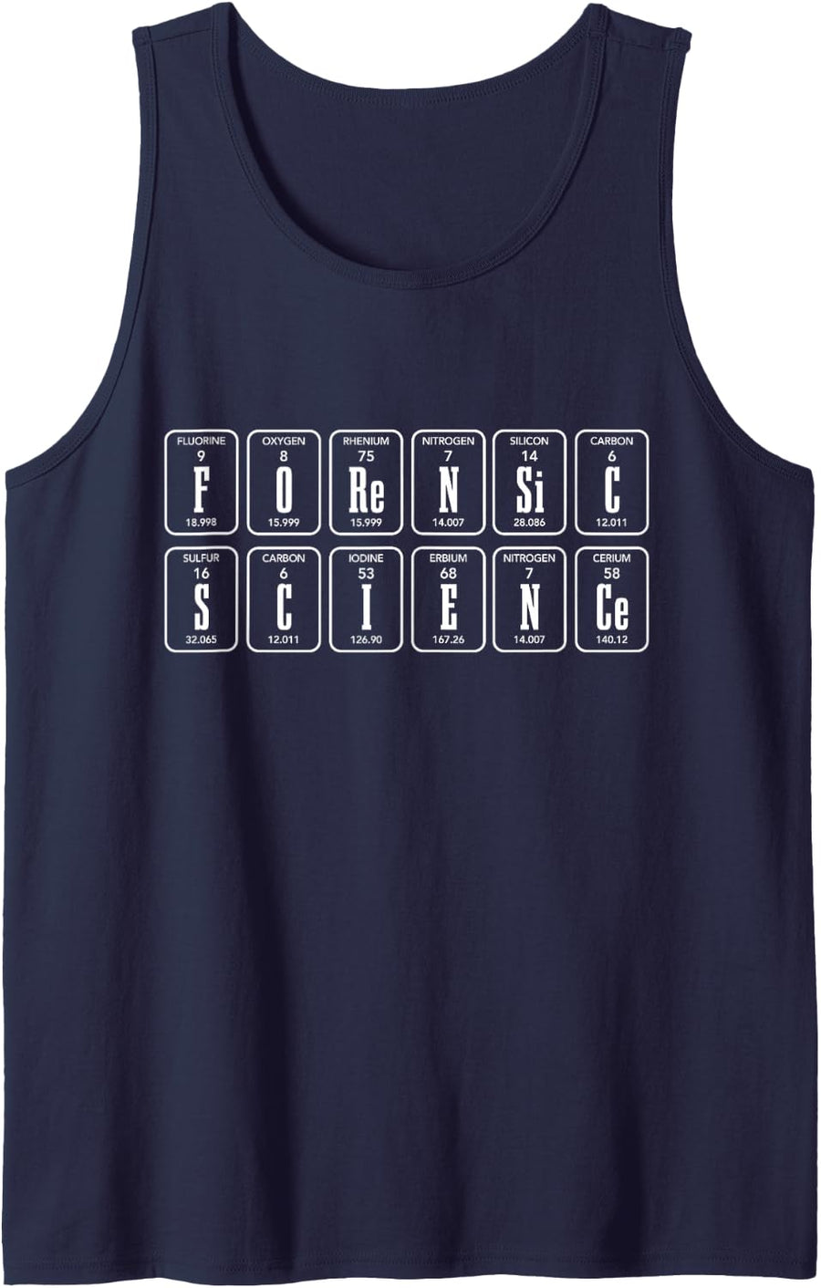 Forensic Science Periodic Table Elements Forensic Scientist Sleeveless Tank Top - Navy Blue