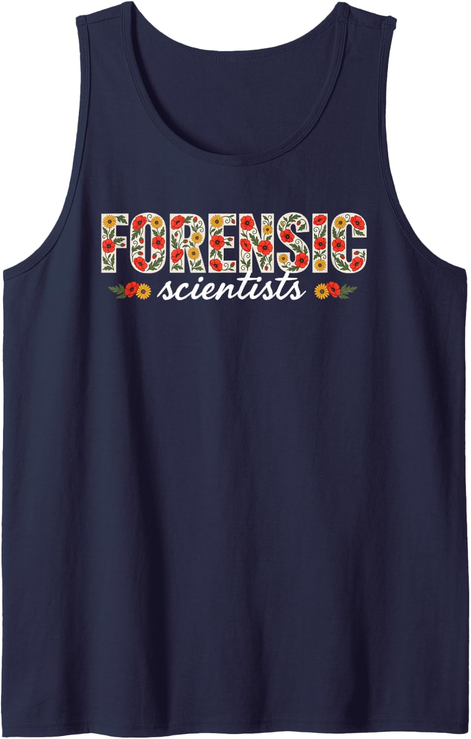 Forensic Scientist Science Crime Scene Investigator CSI Sleeveless Tank Top - Navy Blue